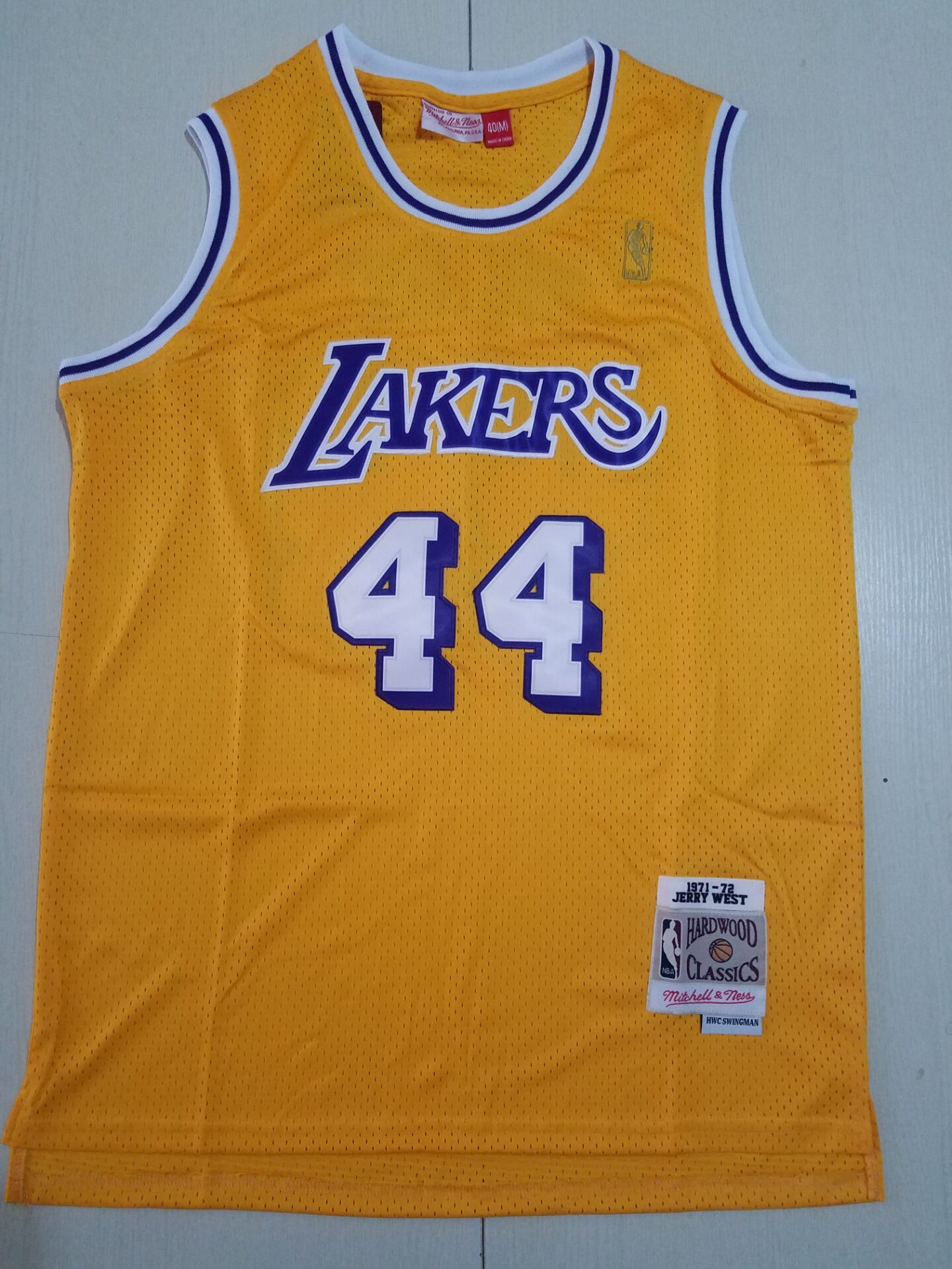 Men Los Angeles Lakers #44 West Yellow Throwback NBA Jerseys->brooklyn nets->NBA Jersey